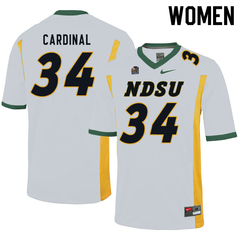 Women #34 Will Cardinal North Dakota State Bison College Football Jerseys Sale-White